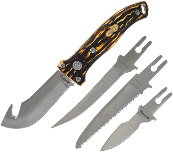 Schrade Switch-It Staglon 4 blade interchangeable Fixed Blade Knife 1161063