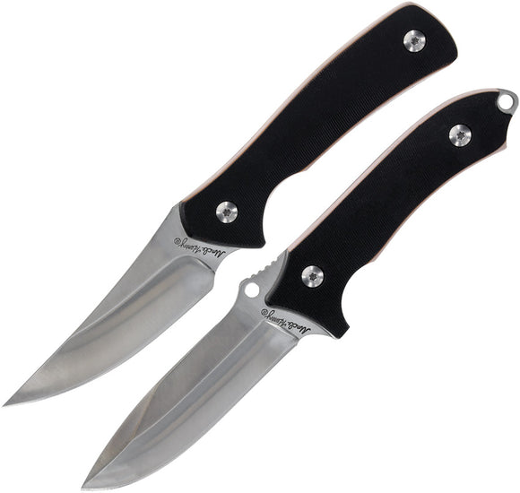 Schrade Uncle Henry 2 Combo Black Delrin Stainless Fixed Blade Knives P1183267