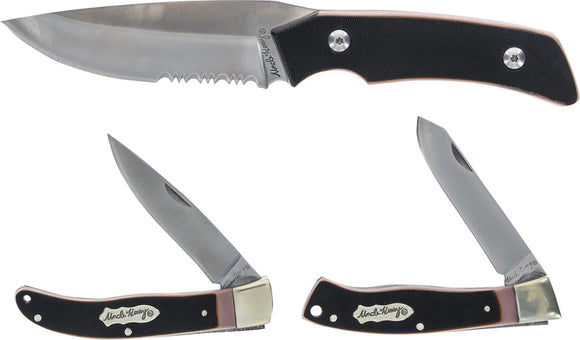 Schrade Uncle Henry Folding & Fixed Blade Knife 3 Pc Gift Set 1183283