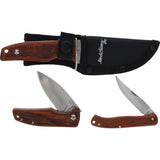Schrade Uncle Henry Fixed & Folder Brown Wood 3 Pc Gift Set 1183286