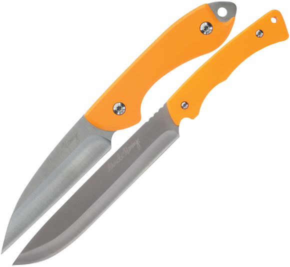 Schrade Uncle Henry Set Orange ABS Stainless Fixed Blade Knives P1183292