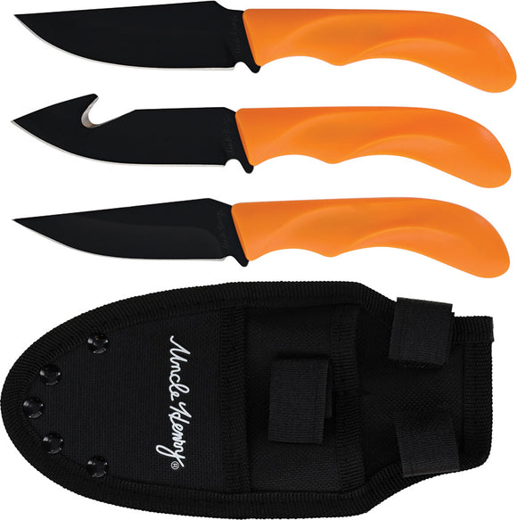 Schrade Uncle Henry Combo Orange ABS Stainless Fixed Blade Knives P1200434