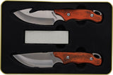 Schrade UH LE 2023 Combo Brown Wood Stainless Fixed Blade Knife Set P1200443