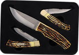 Schrade Uncle Henry 2023 LE Fixed & Folding Staglon 3 Pc Gift Set 1200447