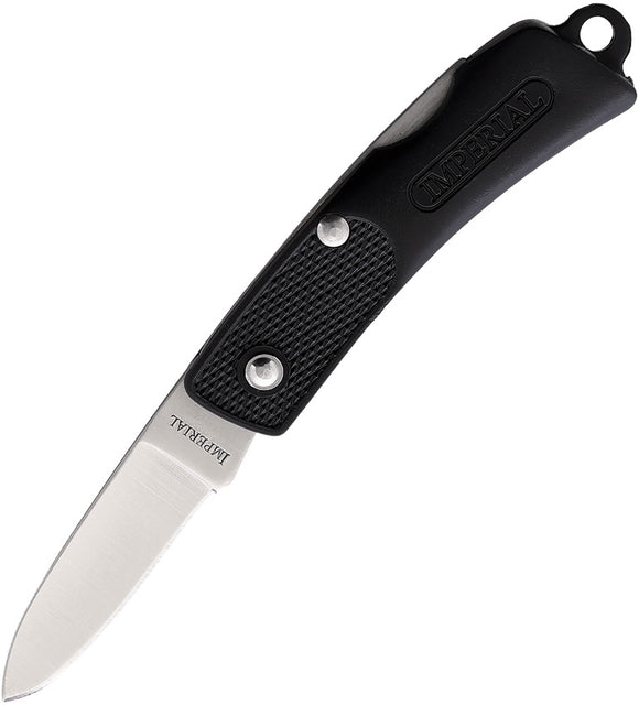 Schrade Imperial Pocket Knife Black Folding Stainless Clip Point Blade SP1B