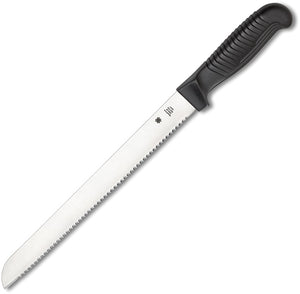 Spyderco 15.5" Fixed Stainless Serrated Blade Black Handle Bread Knife K01SBK