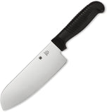 Spyderco Santoku Plain Fixed High Carbon Steel Blade Black Handle Knife K08PBK