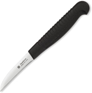Spyderco Mini Paring Plain Fixed High Carbon Stainless Blade Black Knife K09PBK