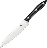 Spyderco Cooks Fixed Stainless Serrated Blade SpyderEdge Black Handle Knife K11S