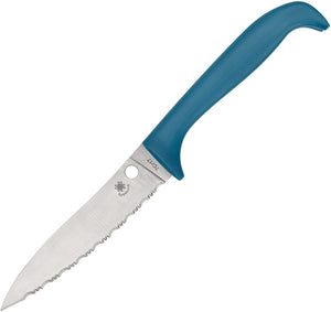 Spyderco Counter Puppy Blue Serrated Kitchen Knife 20sbl