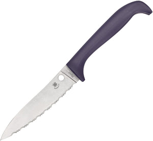 Spyderco Counter Puppy Purple Serrated Kitchen Knife 20spr