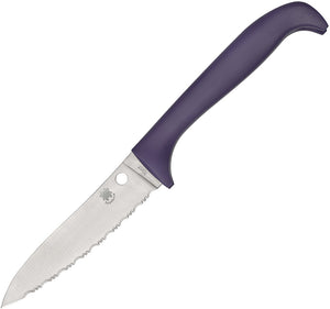 Spyderco Counter Critter Purple Synthetic 7Cr17MoV Stainless Fixed Blade Knife w/ Sheath CK21SPR