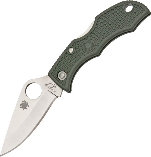 Spyderco Ladybug 3 Lockback Stainless Folding Blade Green Handle Knife LFGP3