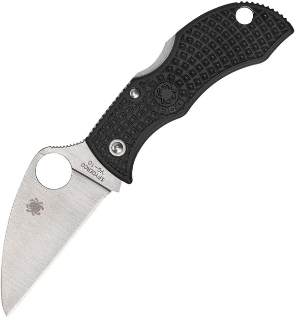 Spyderco Black Manbug Lockback Wharncliffe VG-10 Folding Knife mbkwp