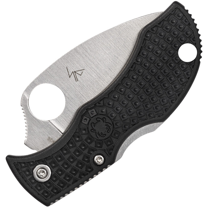 Spyderco Manbug Lockback Black VG-10 Wharncliffe Serrated Folding Knif ...