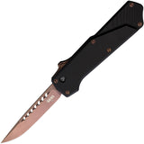 Southern Grind Automatic Arachnid Knife OTF Black Aluminum Midnight Bronze S35VN Blade 22235