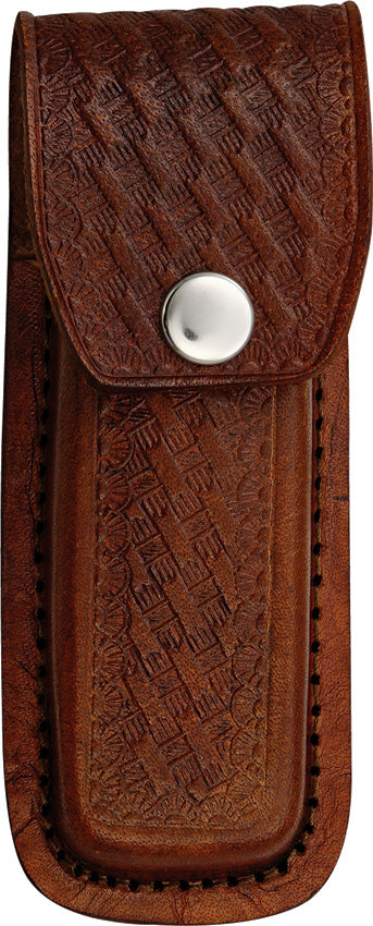 Brown Leather Belt Pouch Sheath For Folding Knife 4-1/2