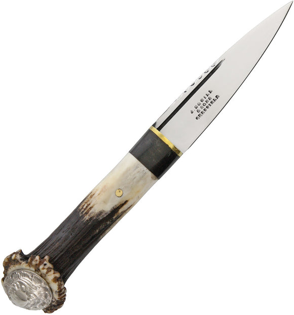J. Adams Sheffield England Sgian Dhu Crown Stag Handle Fixed Knife 021