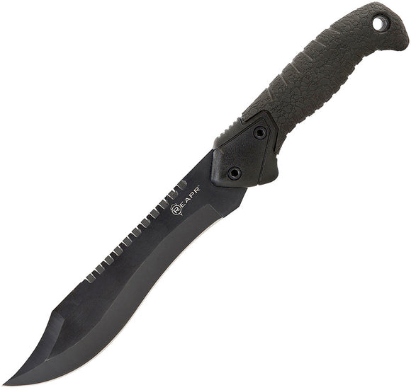 Reapr Tac Bowie Black Smooth TPR Stainless Steel Fixed Blade Knife 11001