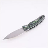 Shieldon Bulbasaur Linerlock Green/Black G10 Folding Mirror 14C28N Knife 9061GM