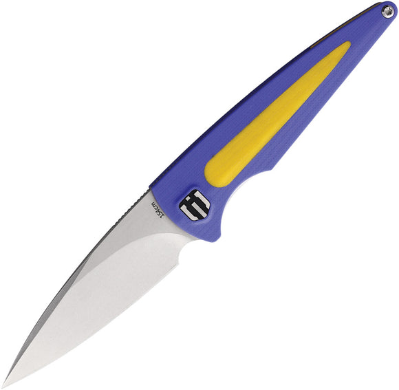 Shieldon Colibri Linerlock Blue & Yellow G10 Folding 154CM Pocket Knife MT01A