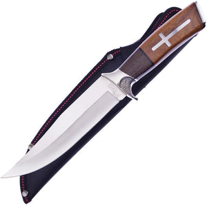 Frost Cutlery Sharps 12' Stainless Fixed Blade Wood Handle Bowie Knife