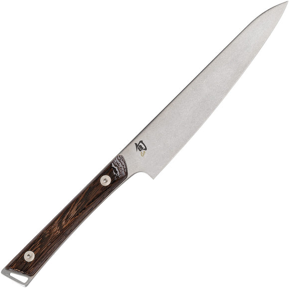 Shun Kanso Utility Brown Wenge Wood AUS-10A Kitchen Knife SWT0701