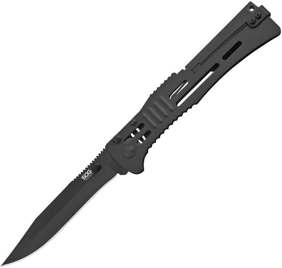 SOG Slimjim XL A/O TiNi Coated Clip Pt Black Handle Folding Blade Knife