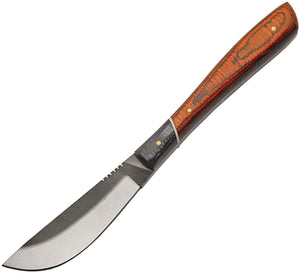 Sawmill 8.5" Colorwood Skinner Steel File Fixed Blade Knife + Leather Sheath 0020