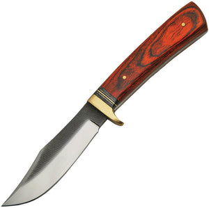 Sawmill 8.25" Pakkawood Skinner Steel File Fixed Blade Knife + Leather Sheath 0023