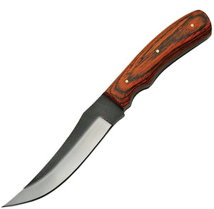 Sawmill 9" Brown wood handele Steel File Fixed Blade Knife + Leather Sheath 0024
