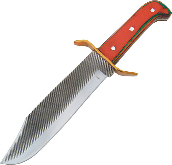 Sawmill Ark-N-Saw Wood Handle Bowie Steel File Blade Knife + Leather Sheath sm9