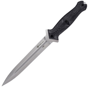 Steel Will Fervor 1250 Black G10 N690Co Dagger Fixed Blade Knife W/ Sheath G1250