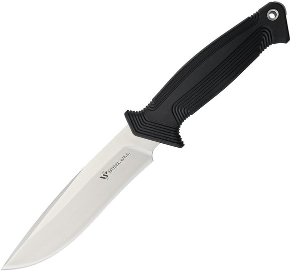 Steel Will Argonaut 810 Black TPR AUS-8 Fixed Blade Knife w/ Belt Sheath 810