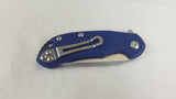 Steel Will Cutjack C22M-1BL Linerlock Blue Handle Folding Blade Knife C22M1BL