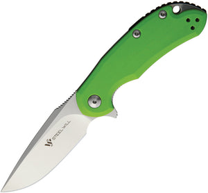 Steel Will Small Cutjack Linerlock Green Folding Knife 22m2gr