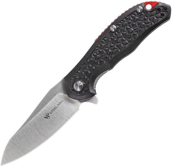 Steel Will Modus F25-14 Linerlock Black / Red D2 Folding Pocket Knife F2514