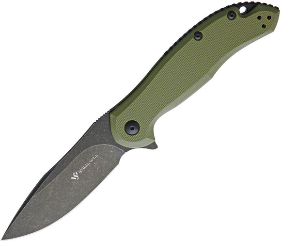 Steel Will Lanner Green G10 Linerlock Folding D2 Knife f3533