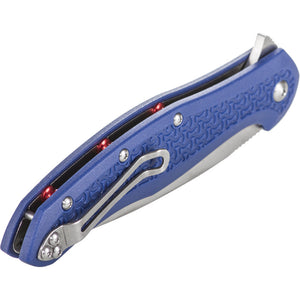 Steel Will Intrigue F45 Linerlock Blue/Red FRN Folding D2 Steel Knife F4517