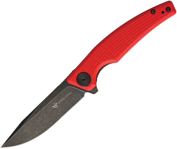 Steel Will Shaula Linerlock Red G10 Handle D2 Steel Folding Knife F6113