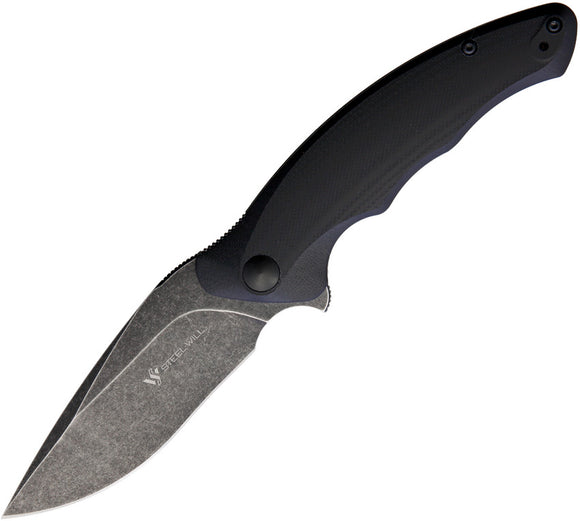 Steel Will F62-08 Black Stonewashed Avior Linerlock D2 Folding Knife 6208