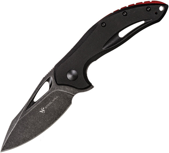 Steel Will Screamer Linerlock Black Stonewashed Folding Knife 7308