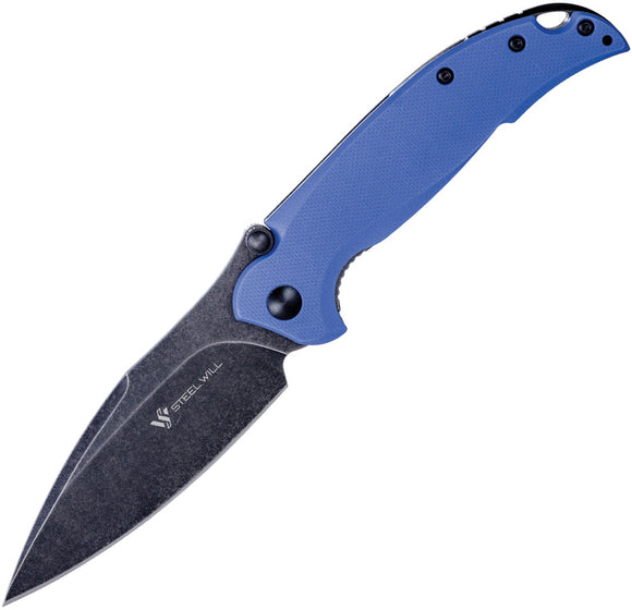 Steel Will Scylla Linerlock Blue Stonewashed Folding Knife 7924