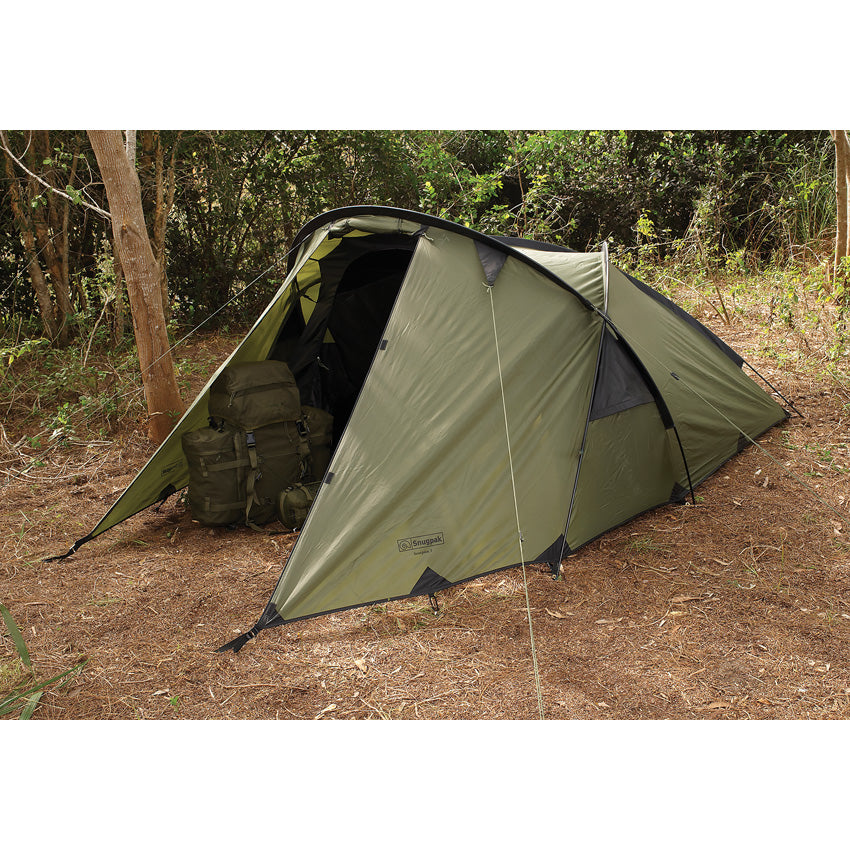 snugpak bunker tent Snugpak Scorpion 3 IX Tent OD Green Lightweight Waterproof Camping She – Atlantic Knife Company