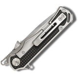 Krudo KARSINO10 Framelock Titanium/CF Stainless Tanto Folding Flipper Knife 010