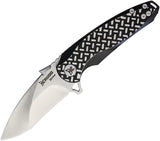 Krudo Revolute Framelock Black 420J2 Handle Glass Breaker Folding Knife 303
