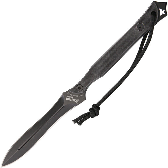 Krudo Bliss Black G10 Double Edge Full Tang Fixed Blade Knife BLSBK