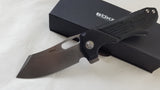 Krudo Krona Framelock Black G10 & Stainless Handle 9Cr18MoV Folding Knife KRN