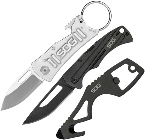 SOG 3pc Pro 2.0 Lockback Knife Pocket Folder & Guthook Multi-Tool 99990541