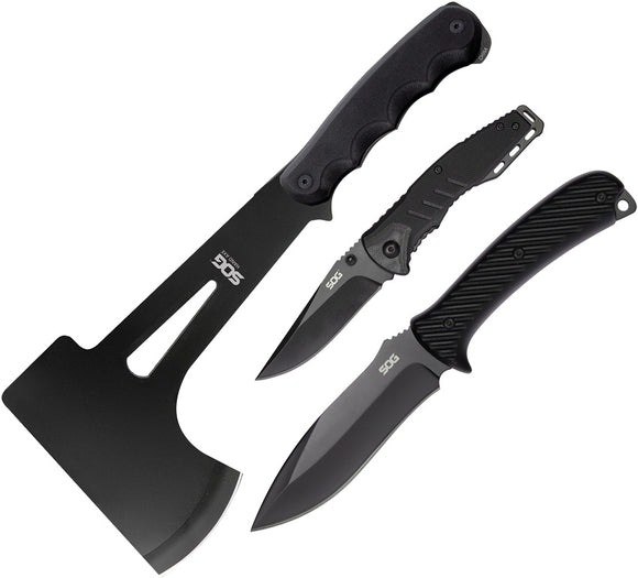 SOG Professional 4.0 Fixed & Folding Knife Set w/ Hand Axe Kit 99990944